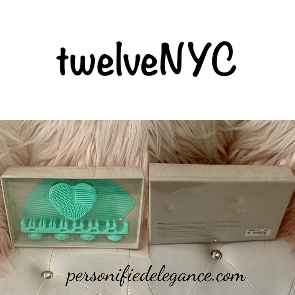 twelveNYC 3PC Makeup Brush Holder Detox Set w/Silicone Mat